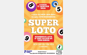 Loto samedi 17 janvier à 14h30